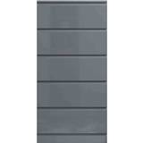 High gloss chest of drawers Fwstyle Stora Grey Gloss Chest of Drawer 60x121.5cm