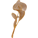 High Tulips Brooch Pin - Gold/Transparent