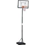 Basketball Stands Homcom Basketball Hoop Freestanding Height Adjustable Stand with Wheels