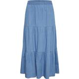Cream Viola Gypsy Maxi Length Pockets Skirt Blue