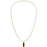 Gold Necklaces Tommy Hilfiger Logo Pendant Necklace - Gold/Onyx