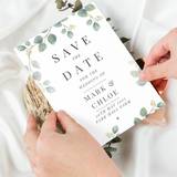 Party Supplies Personalised Memento Company Message Botanical Wedding Save The Dates Cards