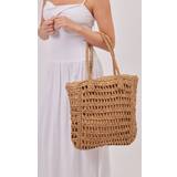 Beach Bags Woven Tote Bag in Natural