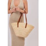 Beach Bags Oversized Shell Straw Beach Bag in Natural