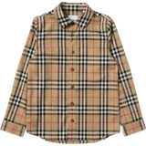 Checkered Children's Clothing Burberry Kid's Vintage Check Stretch Cotton Shirt - Archive Beige
