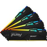 128 GB - DDR5 RAM Memory Kingston Fury Beast RGB Black DDR5 5200MHz 4x32GB ECC (KF552C40BBAK4-128)