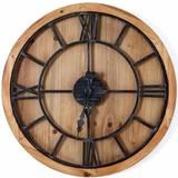 Wood Clocks Hill Interiors Williston Wooden Metal/Wood Wall Clock
