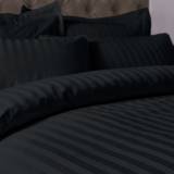 Cotton Satin Bed Linen Bianca 300 Thread Count Pillow Case Black