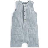 Press-Studs Jumpsuits Children's Clothing Mamas & Papas Blue Crinkle Sleeveless Romper BLUE 12-18 Months