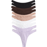 H&M Cotton Thong Briefs 10-pack - Light purple/White/Beige