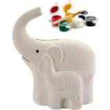 Elephant Creativity Sets Pincello Piggy Bank Elephant White Ceramic