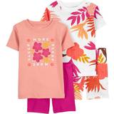 Orange Night Garments Carter's Toddler Girls 4-pc. Shorts Pajama Set, 4t, Orange Orange