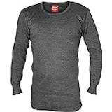 Men Base Layer Sets Heat Holders Mens Cotton Thermal Underwear Long Sleeve Top Charcoal