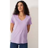 Purple - Women T-shirts Crew Clothing Perfect V-Neck Slub T-Shirt