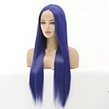 Blue Extensions & Wigs lace front wigs for black women,Blue Lace Front Wigs Baby Hair Straight Heat 99J