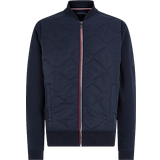 Tommy Hilfiger Men - XL Jackets Tommy Hilfiger Mixed Texture Zip Thru Bomber Jacket - Desert Sky