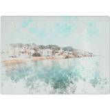Glass Chopping Boards East Urban Home Tempered Glass Shoreline of Sitges Spain Chopping Board