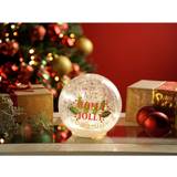 Glass Christmas Decorations Festive 15cm Holly Jolly Crackle Christmas Tree Ornament