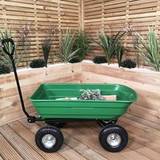 Green Wheelbarrows Samuel Alexander 200Kg Capacity Tipping Garden Dump Cart
