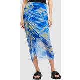 Short Dresses on sale AllSaints Nora Abstract Print Sheer Midi Skirt, Electric Blue/Multi