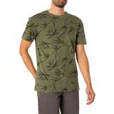Superdry Men T-shirts & Tank Tops Superdry Vintage Overdyed Bamboo Print T-Shirt, Olive Green/Black