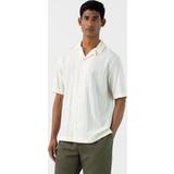Men Shirts on sale Sunspel Embroidered Stripe Shirt Ecru