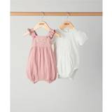 6-9M Other Sets Mamas & Papas Pink Embroided Shortie Romper PINK 9-12 Months