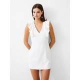French Connection Short Dresses - Women French Connection Frill Vee Tailored Mini Dress Summer White