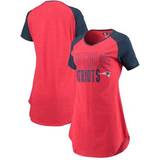 Nightgowns Concepts Sport Women's Red/Heathered Navy New England Patriots Meter Raglan V-Neck Knit Nightshirt