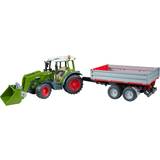 Steering wheel Toy Cars Bruder Fendt Vario 211 with Frontloader & Tipping Trailer 02182
