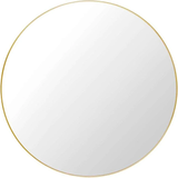 GUBI Round Polished Brass Wall Mirror 110cm