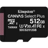 Memory Cards Kingston Canvas Select Plus microSDXC Class 10 UHS-I U3 V30 A1 100/85MB/s 512GB