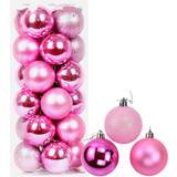 Pink Christmas Tree Ornaments Shatchi 9Pcs, Pink 50mm Baubles Christmas Tree Ornament