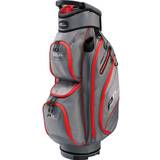 Cart Bags - Cooler Compartment Golf Bags Powakaddy Gun Metal/Red 2022 DLX-Lite Edition 14-Way Pockets Cart Bag