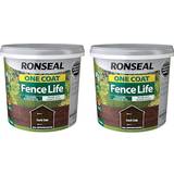 Ronseal dark oak fence paint Ronseal One Coat Fence Life (2x5L) Wood Paint Dark Oak