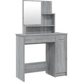 Grey Dressing Tables vidaXL Vanity Table with Mirror Grey Sonoma Dressing Table 35x86.5cm