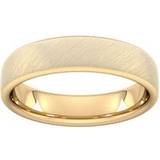Goldsmiths 5mm Shape Heavy Diagonal Matt Finish Wedding Ring In Carat Yellow Ring