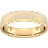 Goldsmiths 5mm Shape Heavy Polished Chamfered Edges With Matt Centre Wedding Ring In Carat Yellow Ring