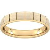 Goldsmiths 4mm Traditional Court Standard Vertical Lines Wedding Ring In Carat Yellow Ring