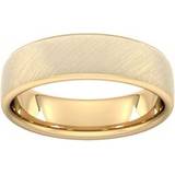 Goldsmiths 6mm Shape Heavy Diagonal Matt Finish Wedding Ring In Carat Yellow Ring