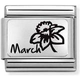 Nomination Jewellery Nomination Composable Link March Flower Charm - Silver/Black