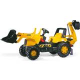 Plastic Pedal Cars Rolly Toys JCB Tractor with Frontloader & Rear Excavator