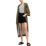 AllSaints Misha Mesh Longline Kimono Cardigan - Khaki Green
