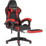Cheap Gaming Chairs Bigzzia Ergonomic Gaming Chair with Footrest - Black/Red