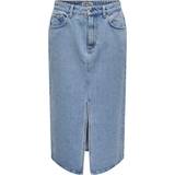 Cotton Skirts Only Bianca Midi Skirt - Blue/Light Blue Denim