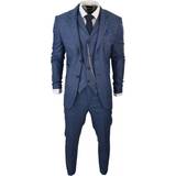Men Suits Piece Prince Of Wales Check Suit Blue 46R