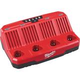 Chargers - Red Batteries & Chargers Milwaukee M12 C4 4 Bay Charger