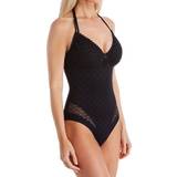 Elastane/Lycra/Spandex Swimwear Pour Moi Castaway Adjustable Halter Underwired Swimsuit Black, Black, 36Dd, Women