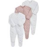 Press-Studs Night Garments Mamas & Papas Floral Print Sleepsuits Set of 3 PINK 12-18 Months