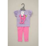 Florals Other Sets Children's Clothing Happy Bubble Print 3-Piece Top, Leggings and Headband Outfit Set Pink 12-18